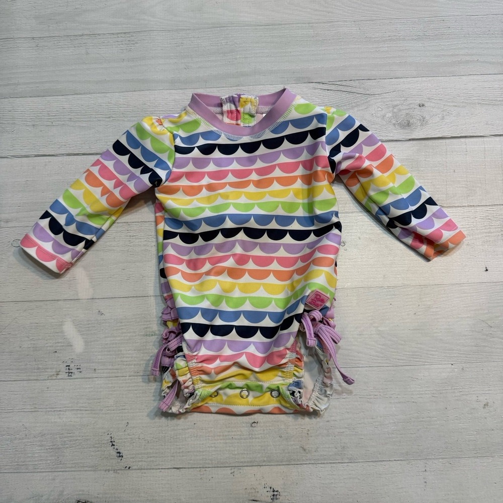 Rufflebutts girls rainbow one piece swim suit 3-6 months